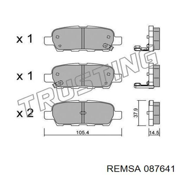 Pastillas de freno traseras 087641 Remsa