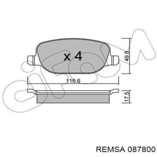 087800 Remsa Колодки тормозные дисковые комплект