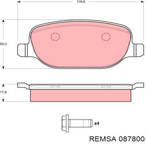 Колодки дисковые  Remsa 087800 цена, от 29.11 USD