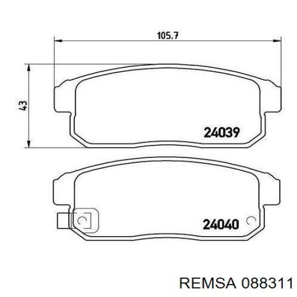 088311 Remsa Колодки тормозные дисковые комплект