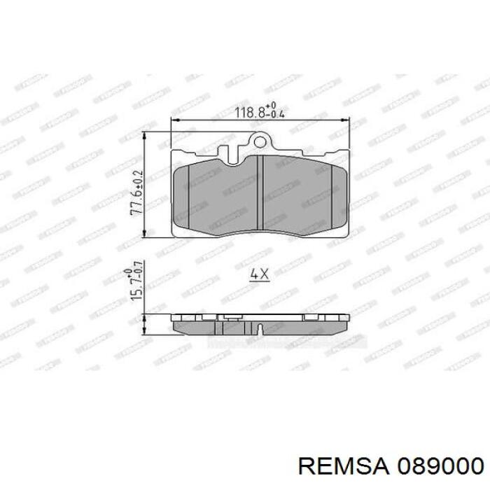 Купить 089000 Remsa Колодки тормозные