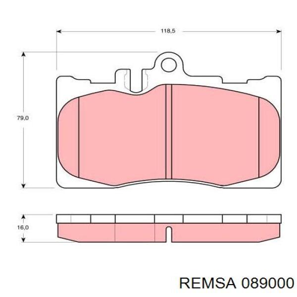 Передние тормозные колодки 089000 Remsa