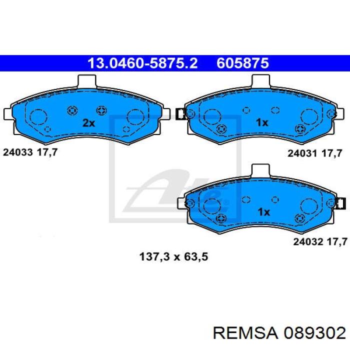 Колодки Remsa 089302 цена, от 17.55 USD