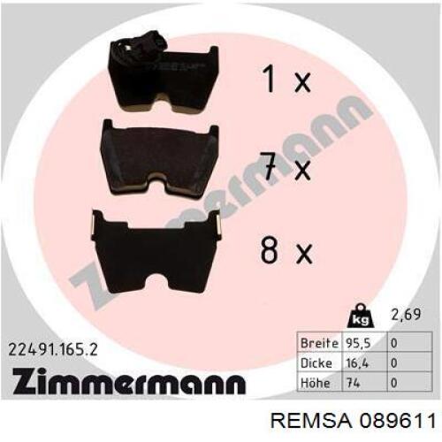 8V0698151F VAG Колодки передние