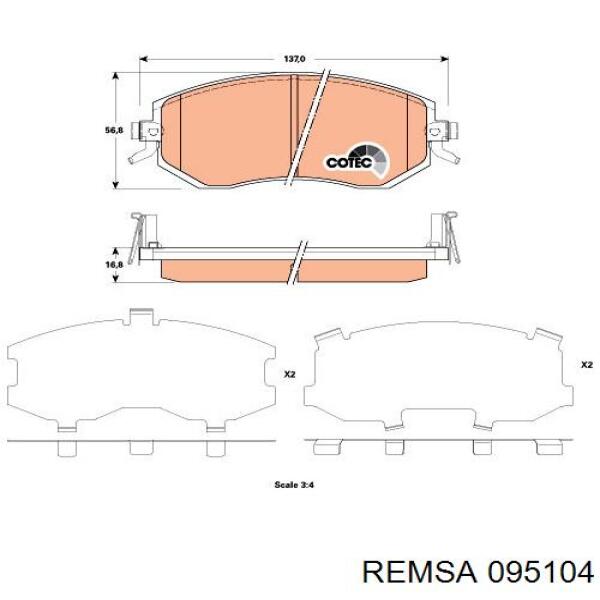 Колодки Remsa 095104 цена, от 37.65 USD