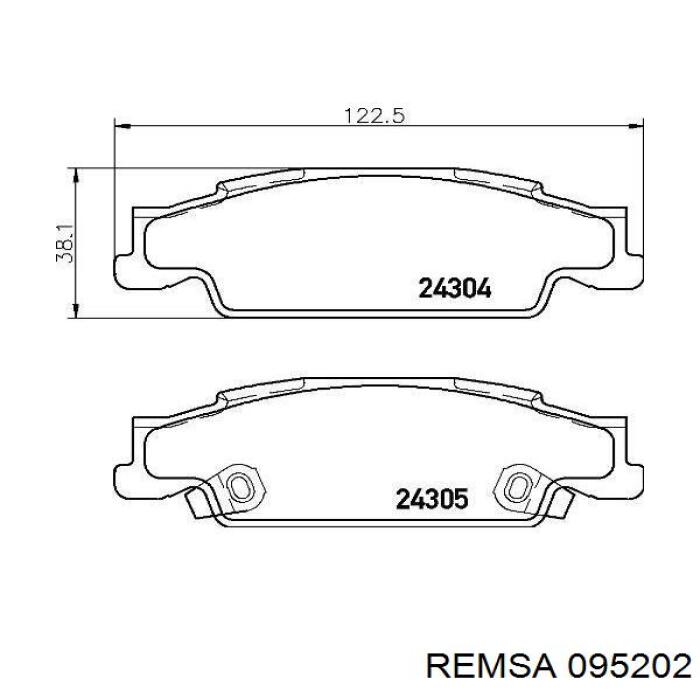 095202 Remsa Колодки тормозные дисковые комплект