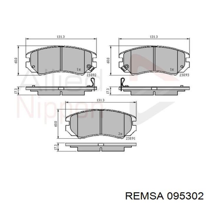 Купить 095302 Remsa Колодки тормозные