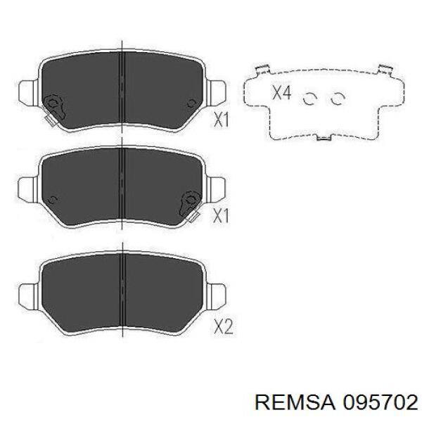 Задние тормозные колодки 095702 Remsa