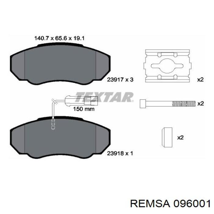 Тормозные колодки Remsa 096001