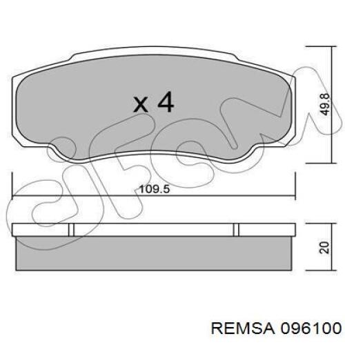 Задние тормозные колодки 096100 Remsa