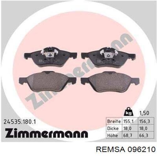 Купить 096210 Remsa Колодки тормозные