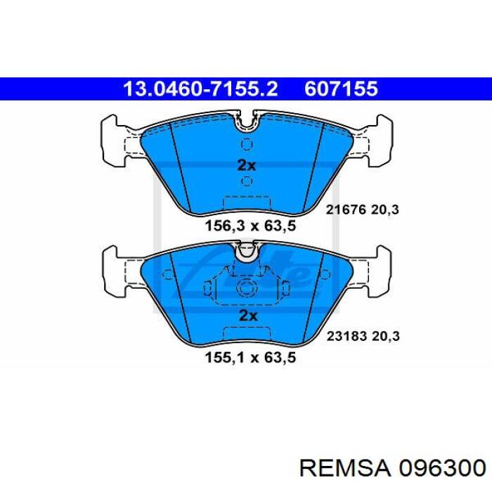 Купить 096300 Remsa Колодки тормозные
