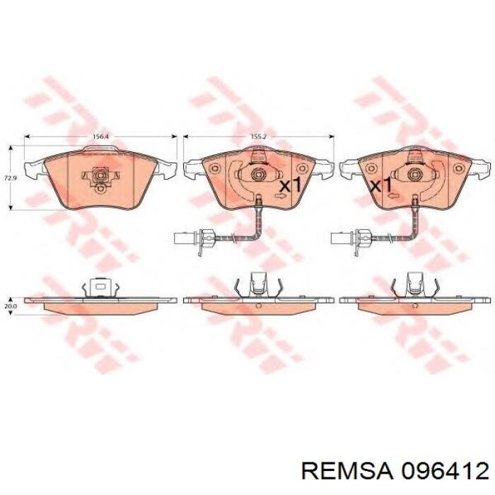 Купить 096412 Remsa Колодки тормозные