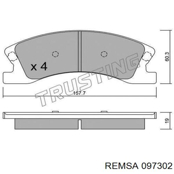 Купить 097302 Remsa Колодки тормозные