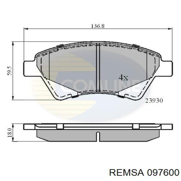 Тормозные колодки Remsa 097600