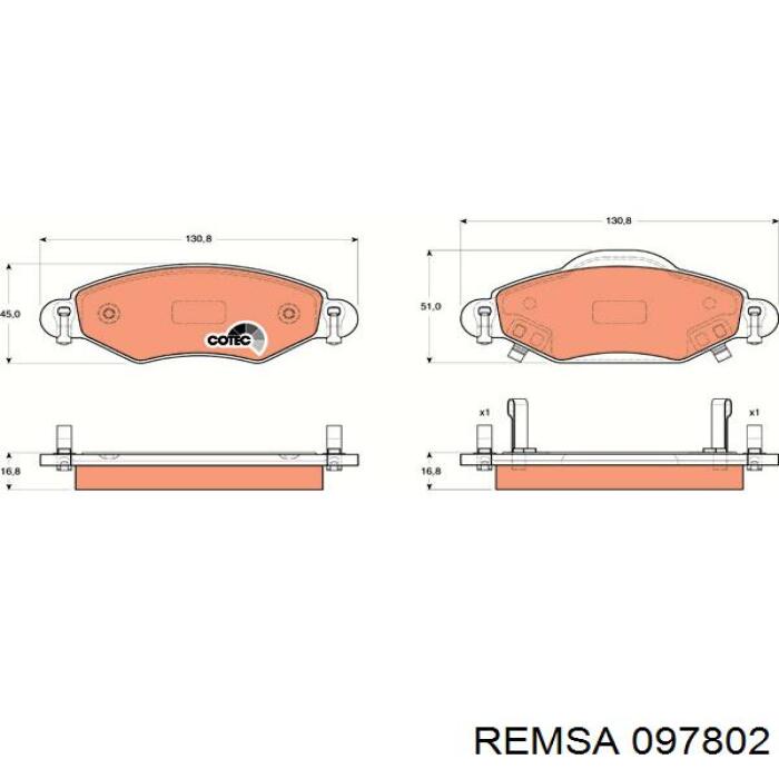 Тормозные колодки Remsa 097802