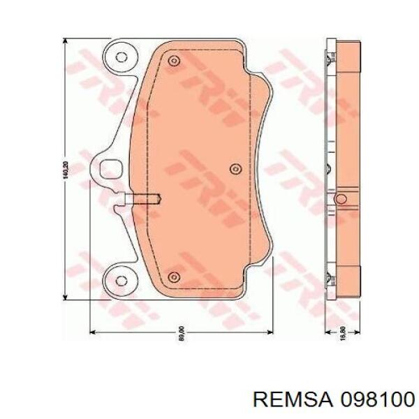 Купить 098100 Remsa Колодки тормозные