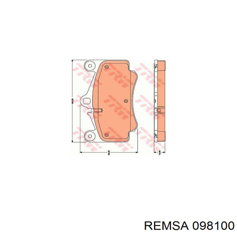Передние тормозные колодки 098100 Remsa