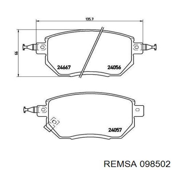 Тормозные колодки Remsa 098502
