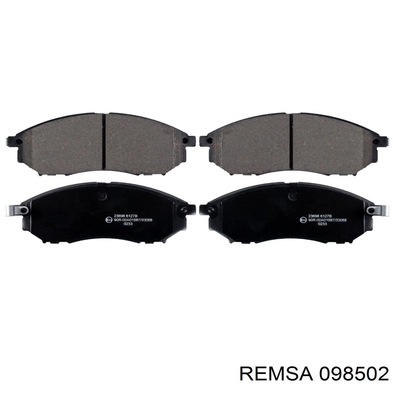 Передние тормозные колодки 098502 Remsa