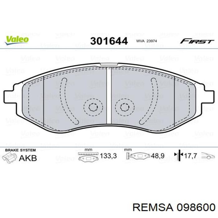 Тормозные колодки Remsa 098600