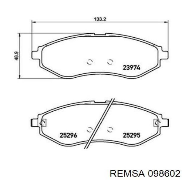 098602 Remsa Колодки передние