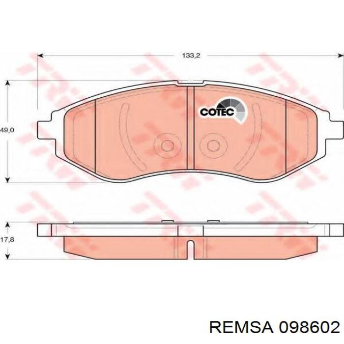 Купить 098602 Remsa Колодки тормозные