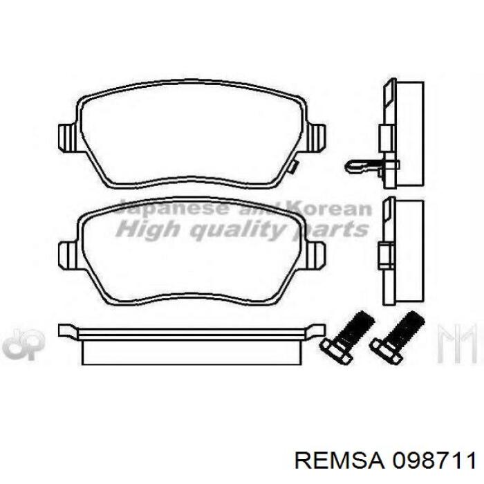Pastillas de freno delanteras 098711 Remsa