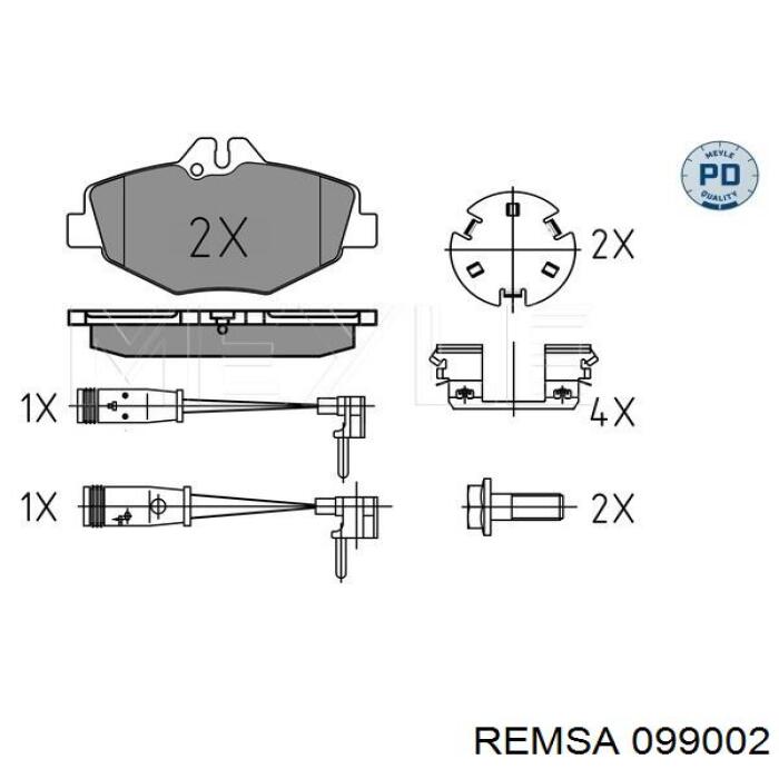 Тормозные колодки Remsa 099002