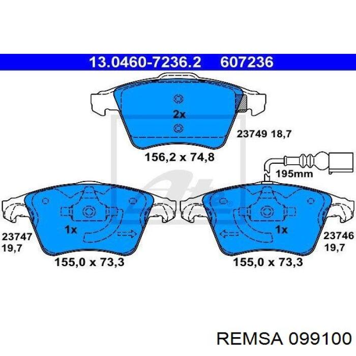 Колодки дисковые  Remsa 099100 цена, от 29.59 USD