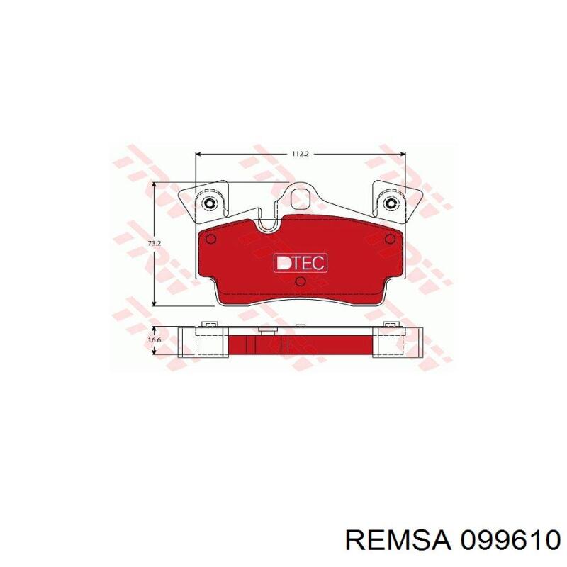 099610 Remsa Колодки тормозные дисковые комплект