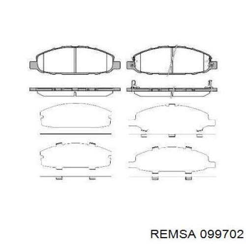 Передние тормозные колодки 099702 Remsa