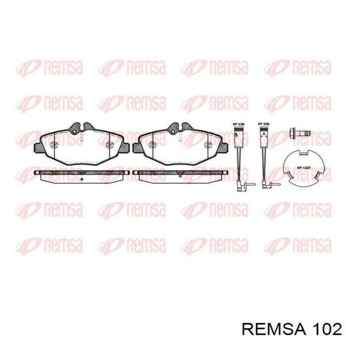 Передние тормозные колодки 102 Remsa