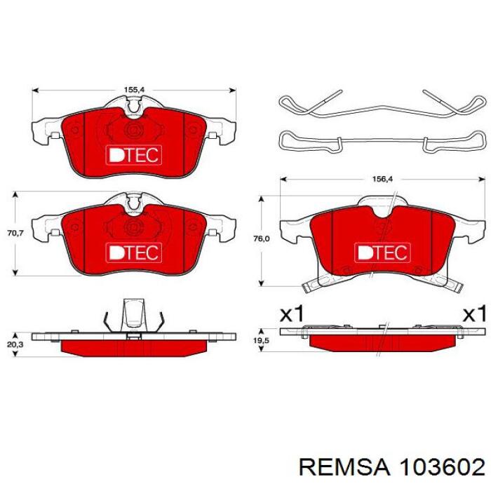 Колодки Remsa 103602 цена, от 27.92 USD