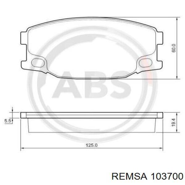 Купить 103700 Remsa Колодки тормозные