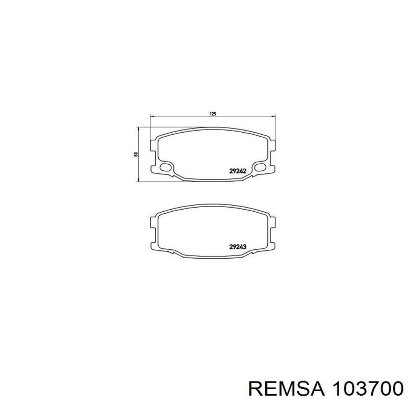 Передние тормозные колодки 103700 Remsa