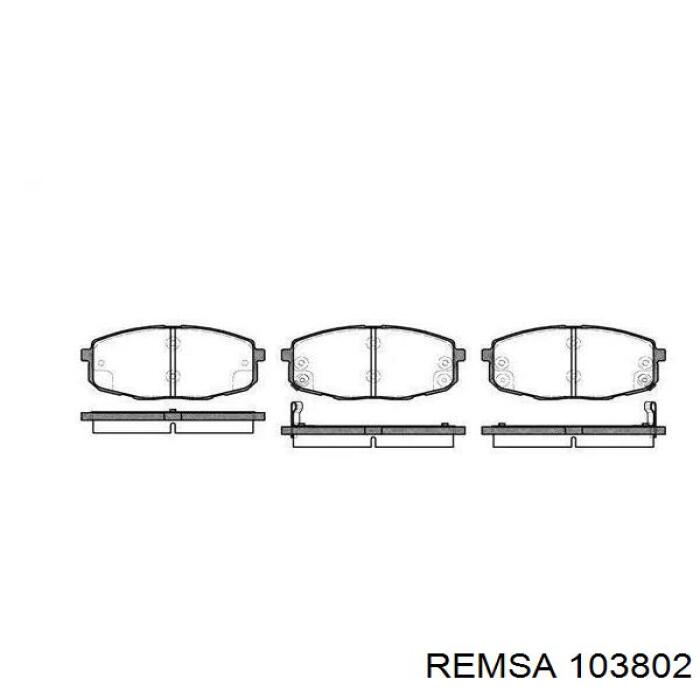 Передние тормозные колодки 103802 Remsa