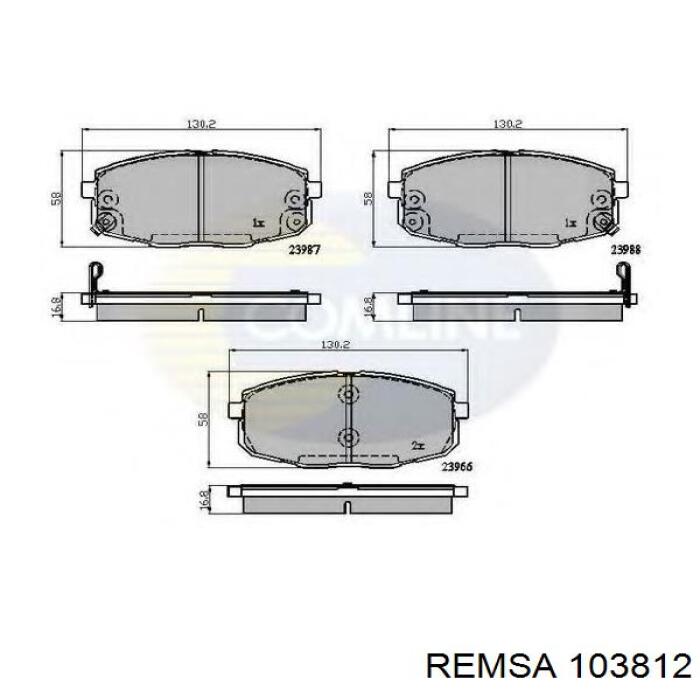 Купить 103812 Remsa Колодки тормозные