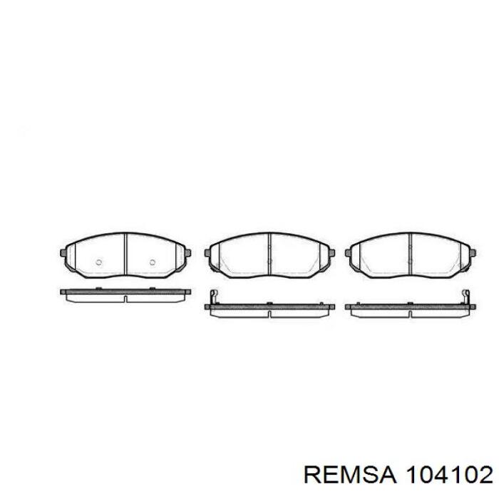 Передние тормозные колодки 104102 Remsa