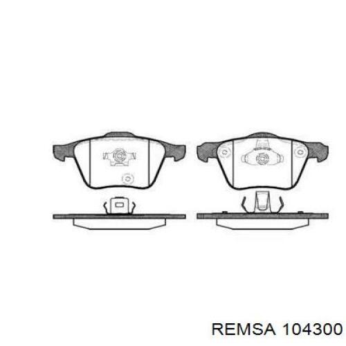 Передние тормозные колодки 104300 Remsa