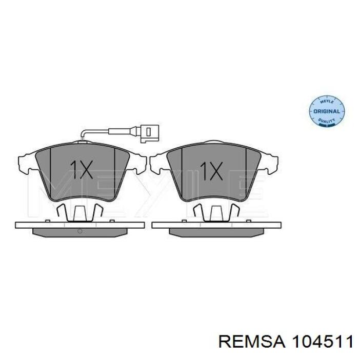 Передние тормозные колодки 104511 Remsa