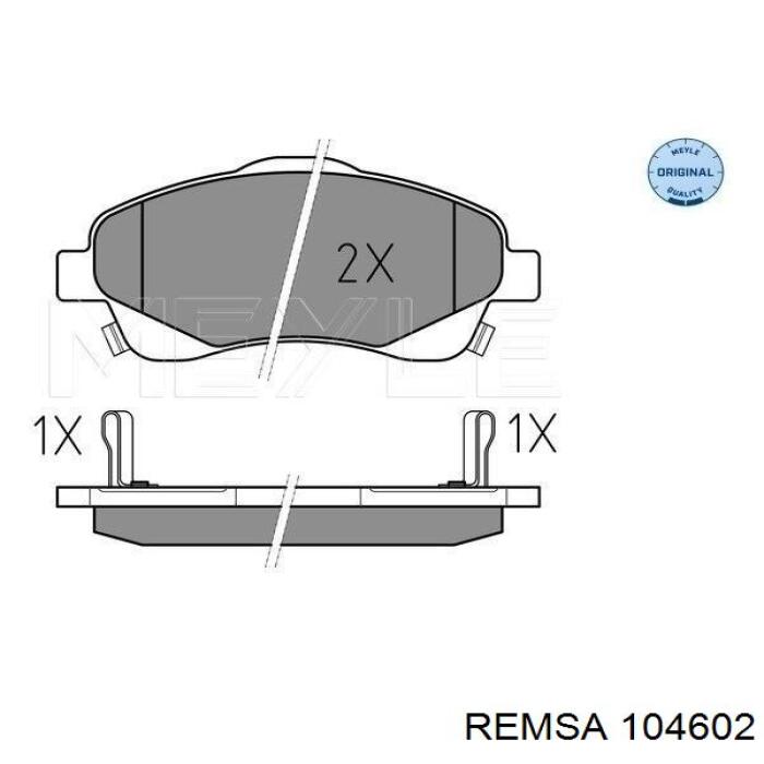 Передние тормозные колодки 104602 Remsa