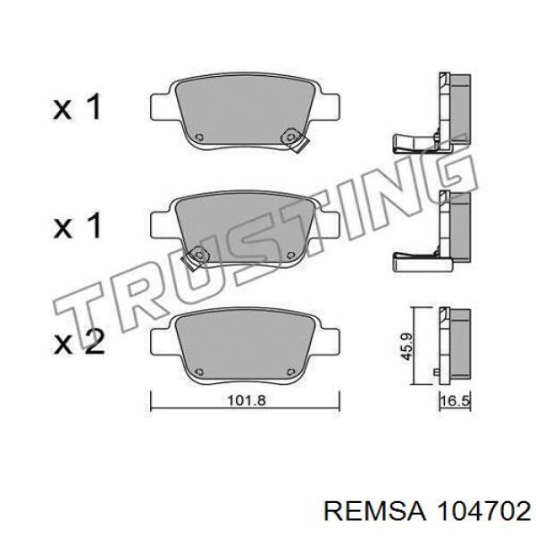 Колодки дисковые  Remsa 104702 цена, от 20.38 USD