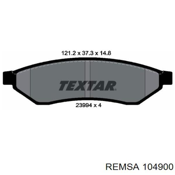 Колодки гальмові задні, дискові 104900 Remsa