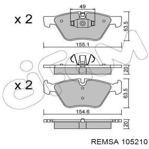 Купить 105210 Remsa Колодки тормозные