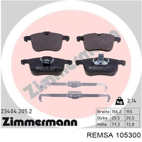 Тормозные колодки Remsa 105300