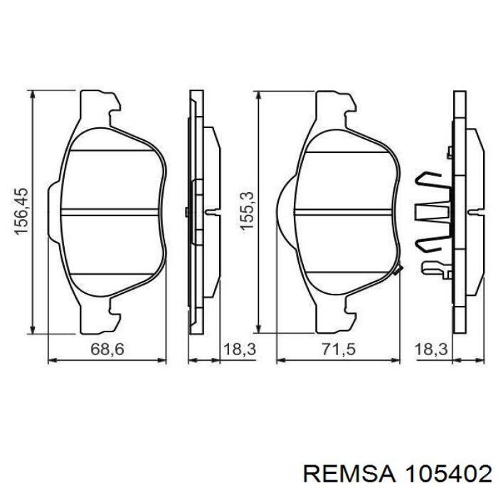Тормозные колодки Remsa 105402
