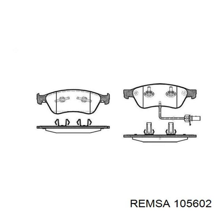 Передние тормозные колодки 105602 Remsa