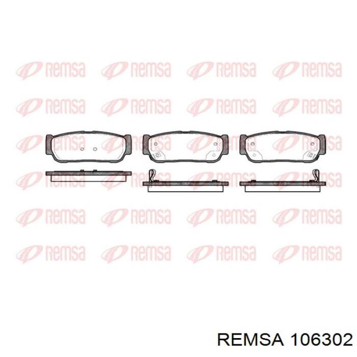 Задние тормозные колодки 106302 Remsa