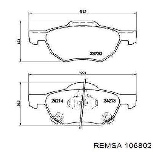 106802 Remsa Колодки передние